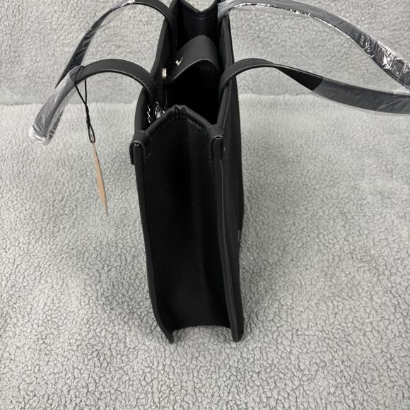 Steve Madden City Canvas Tote with Removable Pouch in Black, Rhinestone NEW - Picture 8 of 16